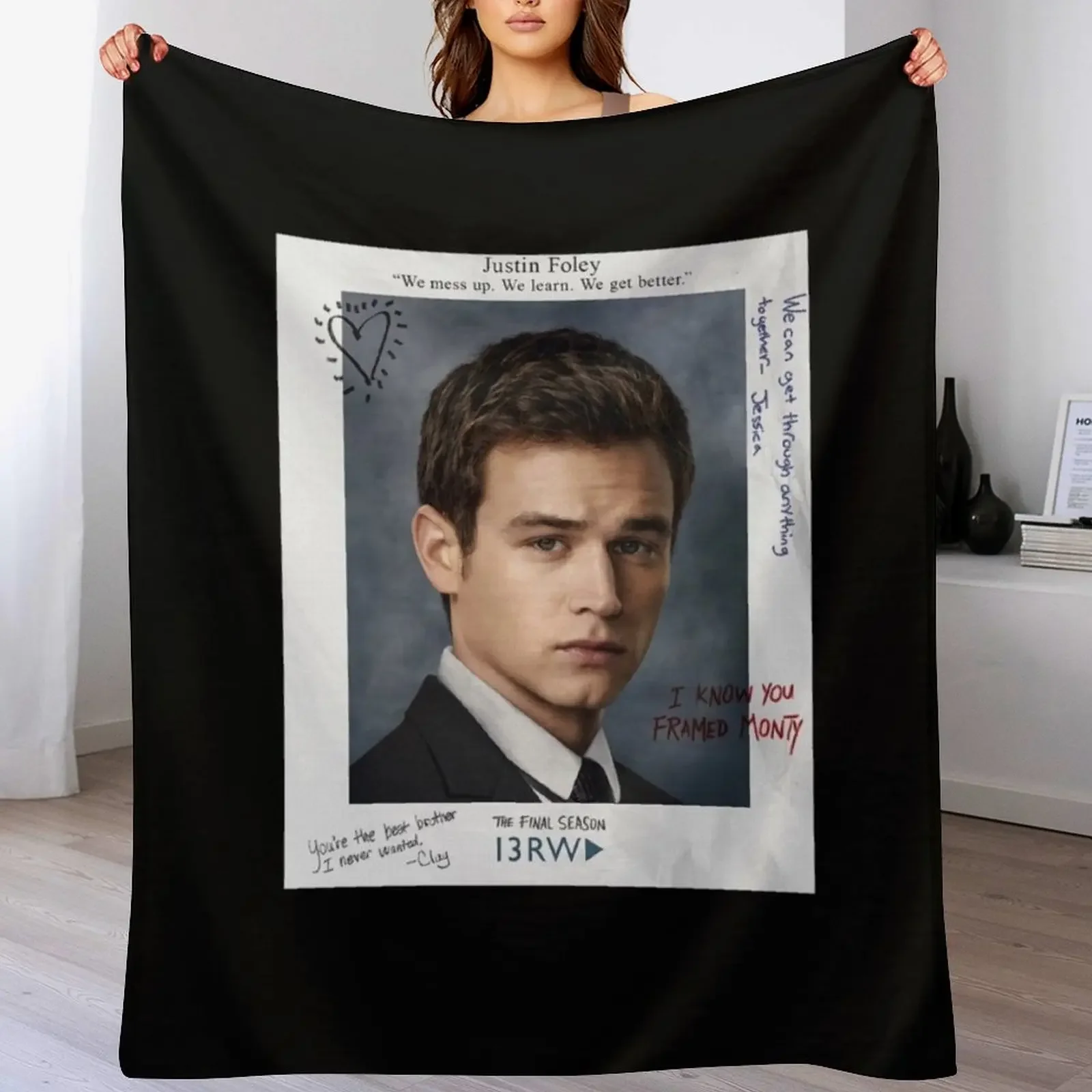 JUSTIN FOLEY - 13RW FINAL SEASON Throw Blanket For Decorative Sofa wednesday Flannel Blankets