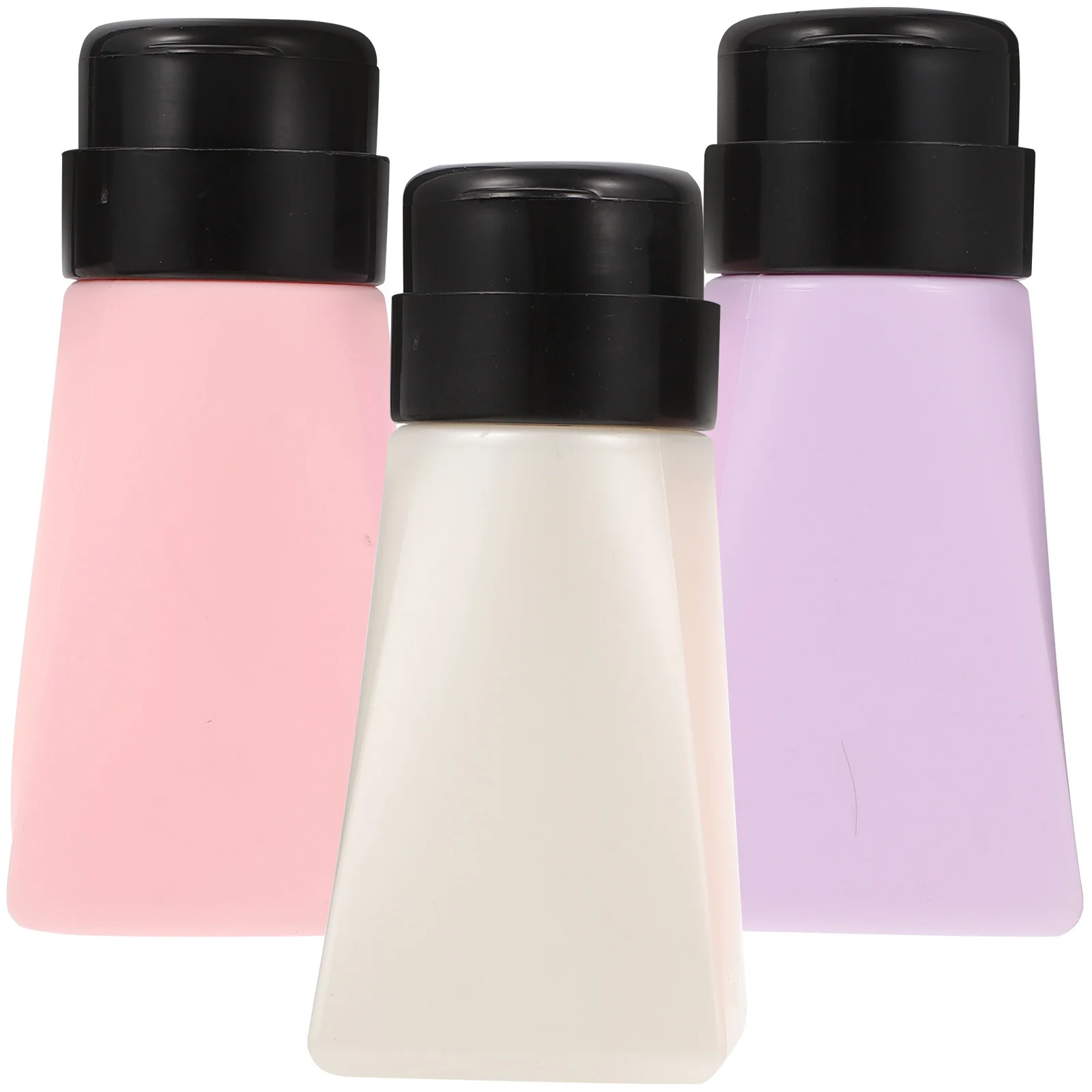 3 pezzi Bottiglie a pressione Dispenser per rimozione smalto a bocca larga Bottiglie con pompa vuote Contenitori per liquidi portatili Manicure