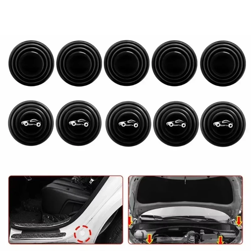 10-30Pcs Silicone Car Door Protector Pads Absorbing Silent Anti-Collision Stickers Buffer Gasket Universal Auto Accessories