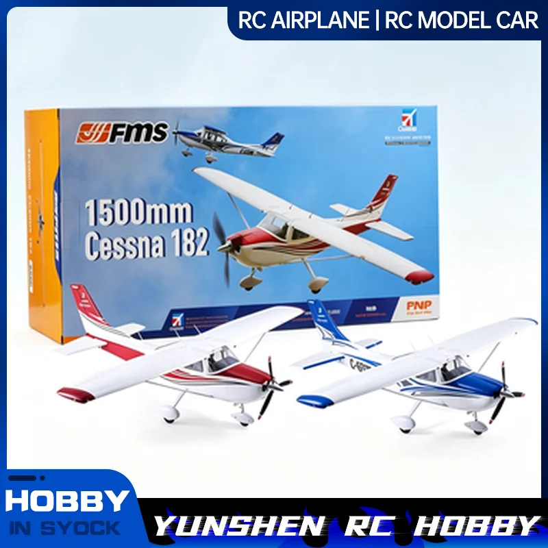 Fms 150mm Cessna 182 Trainer Aircraft Remote Control Rc Assembly Fixed Wing Model Airplane Pnp/Rtf Version Optional