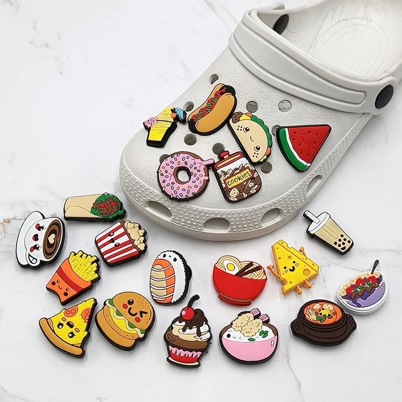 

Simulated Food PVC Shoe Charms Accessories Donut Sushi Sandwich Shoe Upper Pins Decoration Sandals Clogs Buckle Kid Party Gift