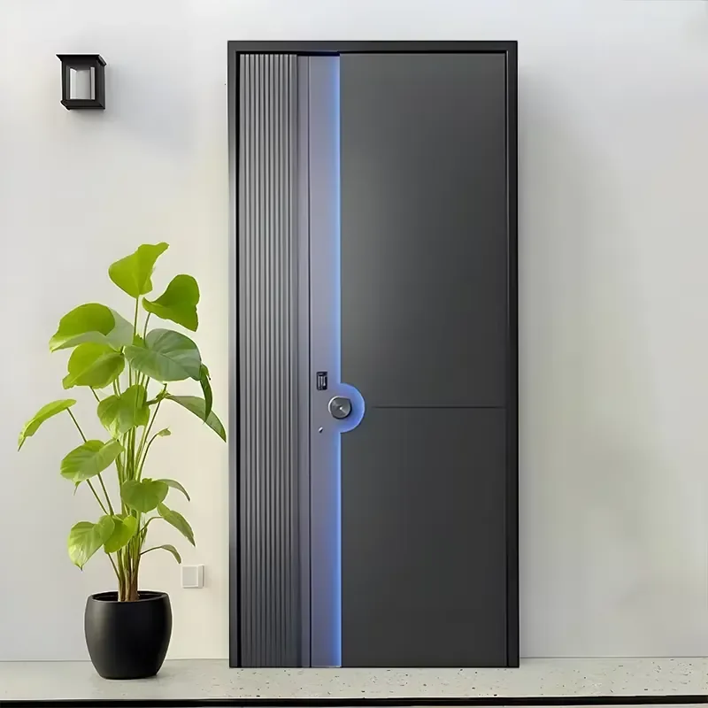 High-end Cast Aluminum Sliding Entry Door with Modern Design Fire Rated 1.5hr for Villa and Hotel Exterior Use