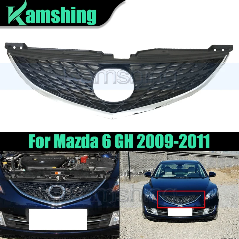 

Car Front Bumper Grill Mask Radiator Grille For Mazda 6 GH 2009-2011 Racing Grills