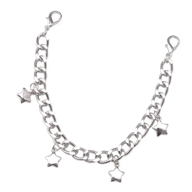 

652F пояс-цепочка для ботинок с подвеской в ​​виде звезды для обуви унисекс Egirl Eboy с эстетической цепочкой в ​​стиле панк