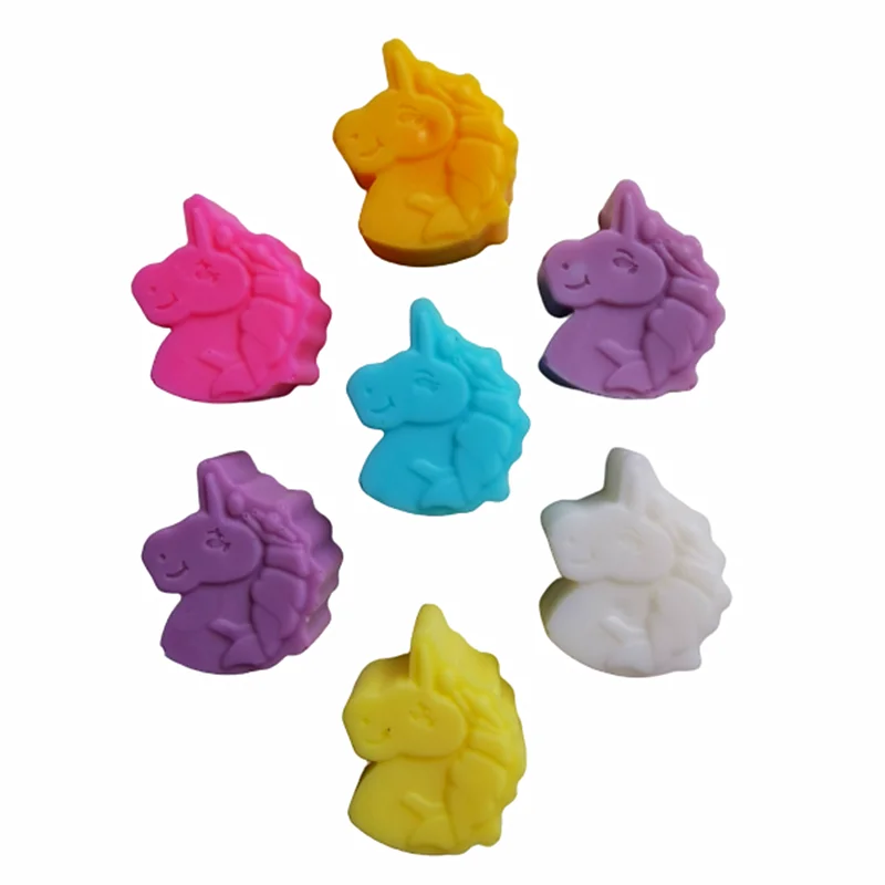 2022 7 Cavities Unicorn Shape Handmade Soap Silicone Mold Cake Decorating Tools Soap Molds for Soap Making Cake and Chocolate