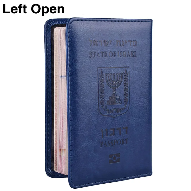 Israel Passport Covers Holder Israeli Identification Cover Pu Leather Passport Case Hebrew Travel Document ID Credit Card Holder