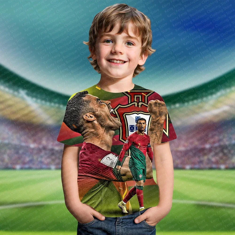 

Summer 3D Printed Football Fan Printed T-shirt Short Sleeved Top For Daily Kids Adult Street Fashion Comfort Short Sleeved Top