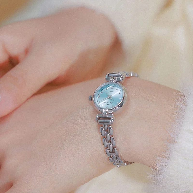 Orologi classici eleganti da donna Minimalista retrò oro argento piccola catena quadrante circolare orologio da polso al quarzo da donna regali