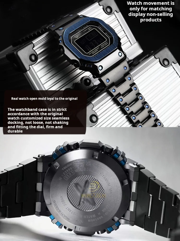 For Casio G-shock Gmw-b5000 Mrg-b5000 watchband Case Men 40th Anniversary Modified Metal Stainless Steel Watch bezel Strap Set