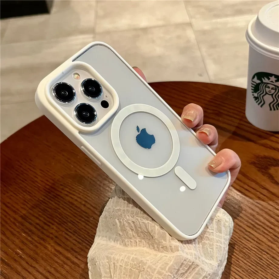Luxury Magnetic Wireless Charge For Magsafe Case for iPhone 15 14 Plus 13 12 11 Pro Max Shockproof Soft Transparent Bumper Cover