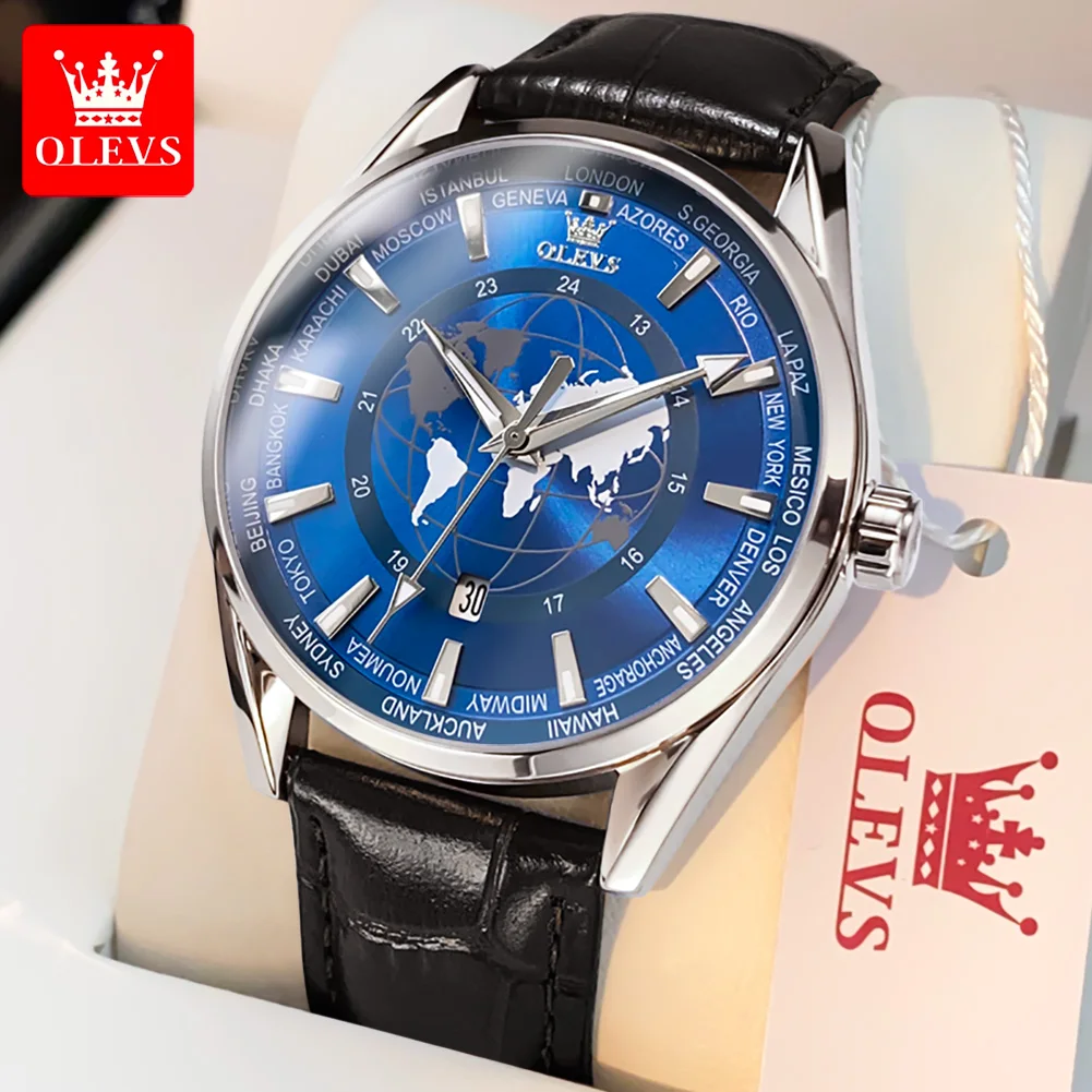 

OLEVS 9926 Fashion Original Quartz Watch For Men Auto Date Business Wristwatch Waterproof Luminous Top Brand Leather Man Watches