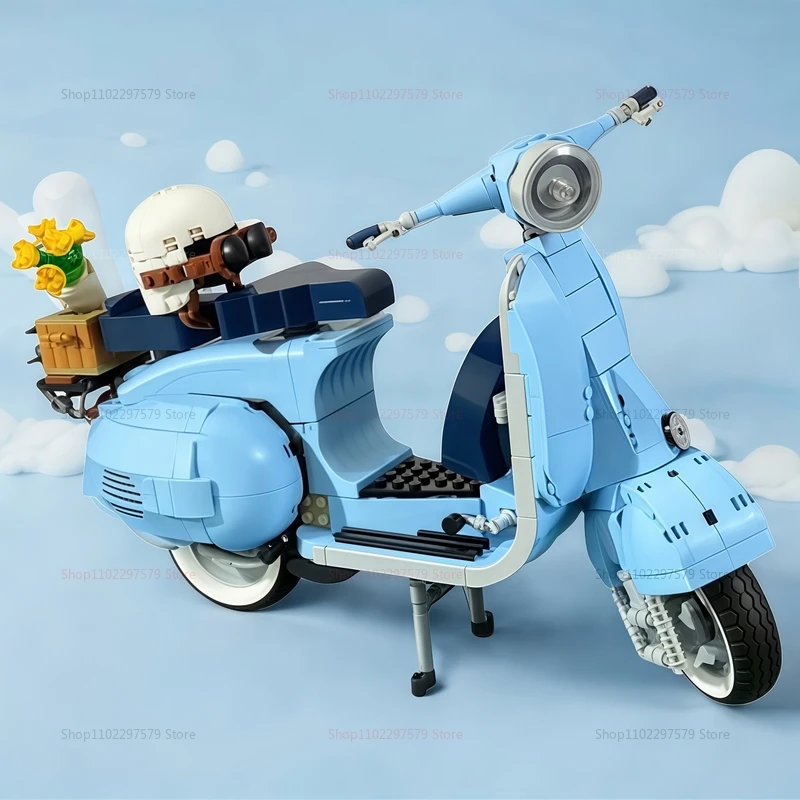 الرومانية عطلة دراجة نارية بنة 1106 قطعة MOC الطوب التقنيات مركبة أطقم منمذجة الاطفال هدية لعبة إبداعية لهواة جمع الأطفال