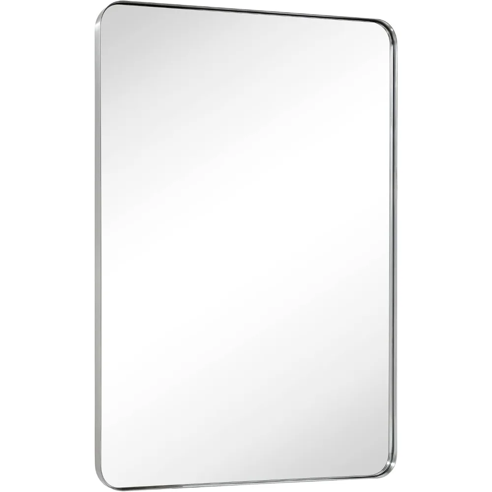 

40x30 "brushed nickel rectangular bathroom vanity mirror, bathroom mirror vertical and horizontal