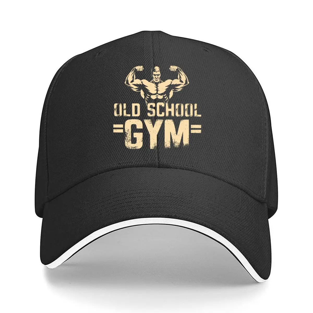 Old School Gym Muscle Bodybuilder Strength Graphic Hip Hop hat Fashion Outdoor Sports Sandwich Baseball Cap