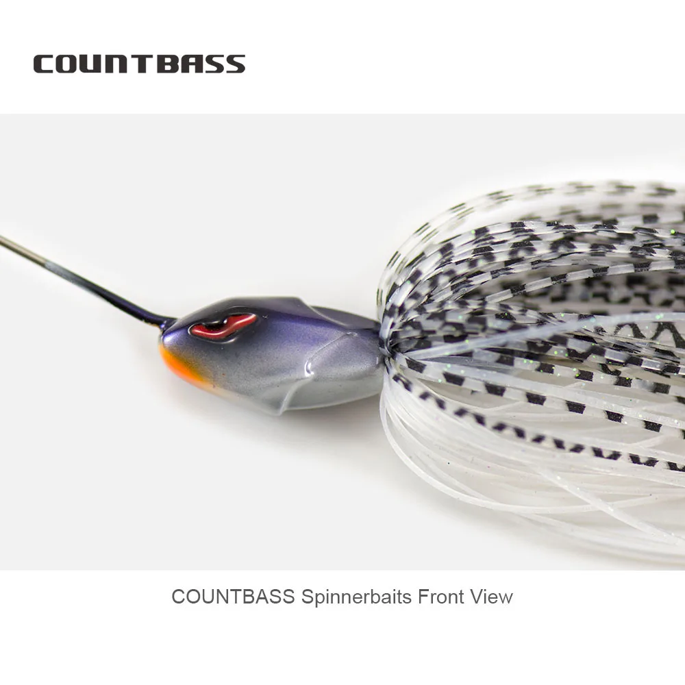 Countass Spinnerbaits com gancho VMC, Bass Fishing Iscas, Silicone Saia Isca de fio, 1 2oz, 5/0