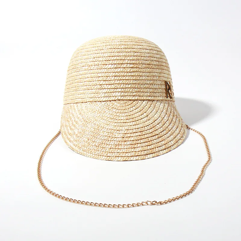 Women European Baseball Sun Hat With Letter Chain UV Protection Daily Hat