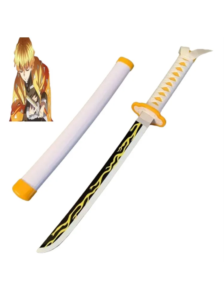 60cm Cosplay Bamboo Assembled Katana Sword Role Play Agatsuma Zenitsu Weapon Model 24inch