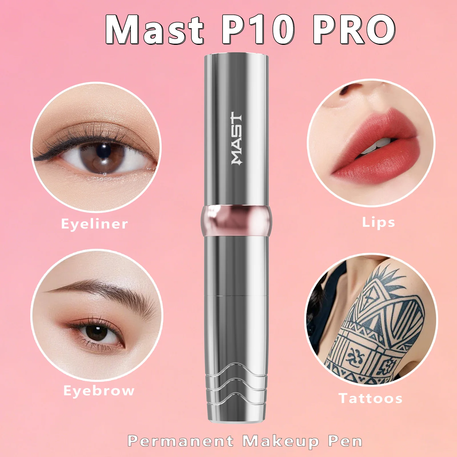 

Mast P10 PRO Машина для Постоянного Макияжа Напряжение 2-10В Ход 3,0 мм Татуажная Машина для Бровей Подводки для Глаз Губ PMU или Работы по Телу Искусству