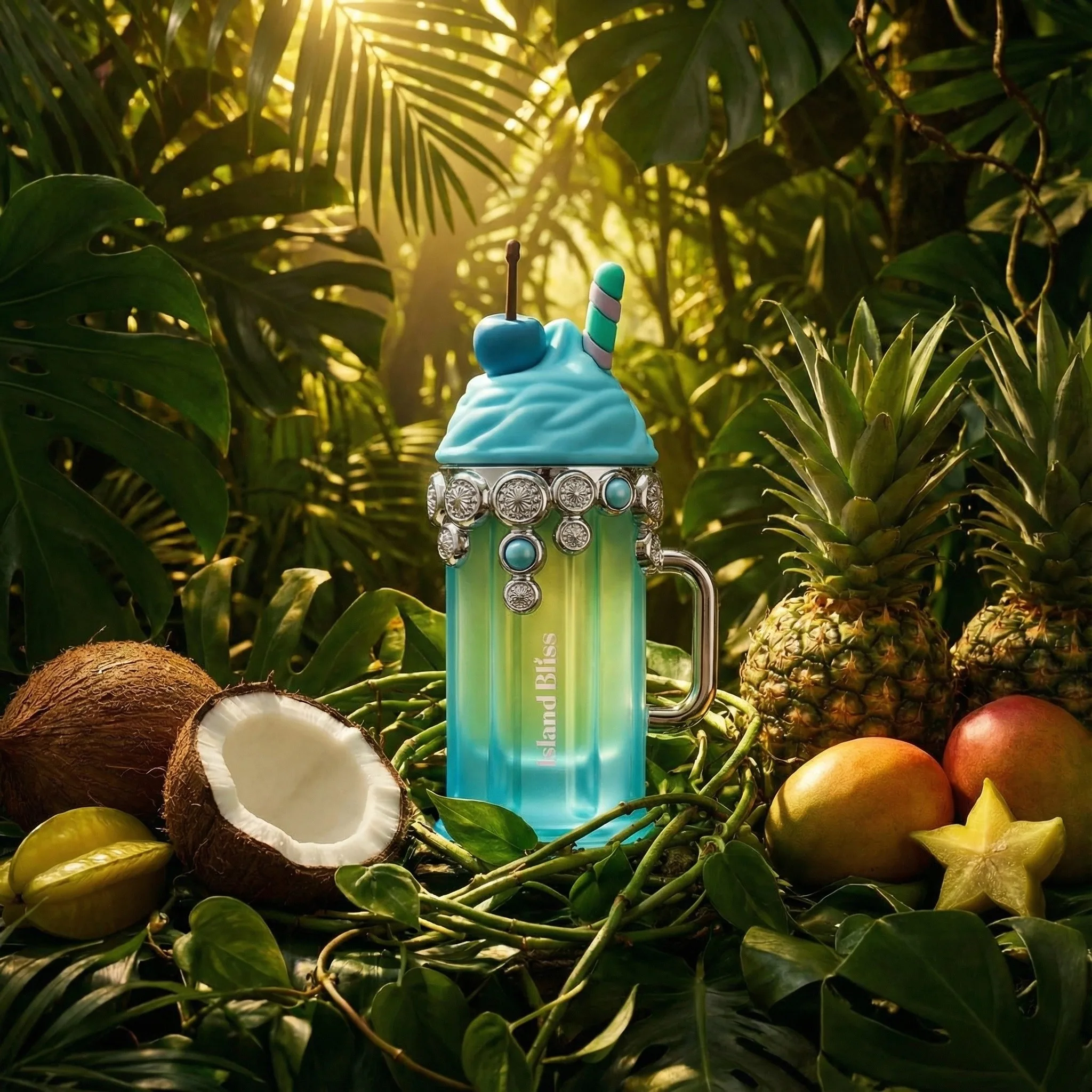 

Armaf Delights Island Bliss EDP 3,4 унции для мужчин Свежие водные тропические духи Кокосовые фрукты Освежающий аромат