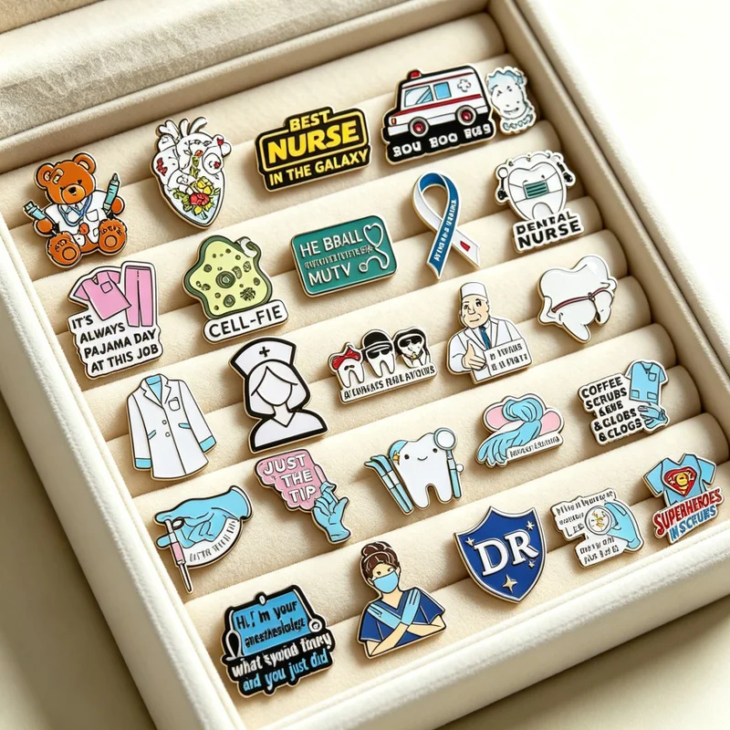 Healthcare Worker Medical Enamel Badges Funny Hospital Theme Lapel Pins Decorative Brooches Jewelry For Doctor Gift