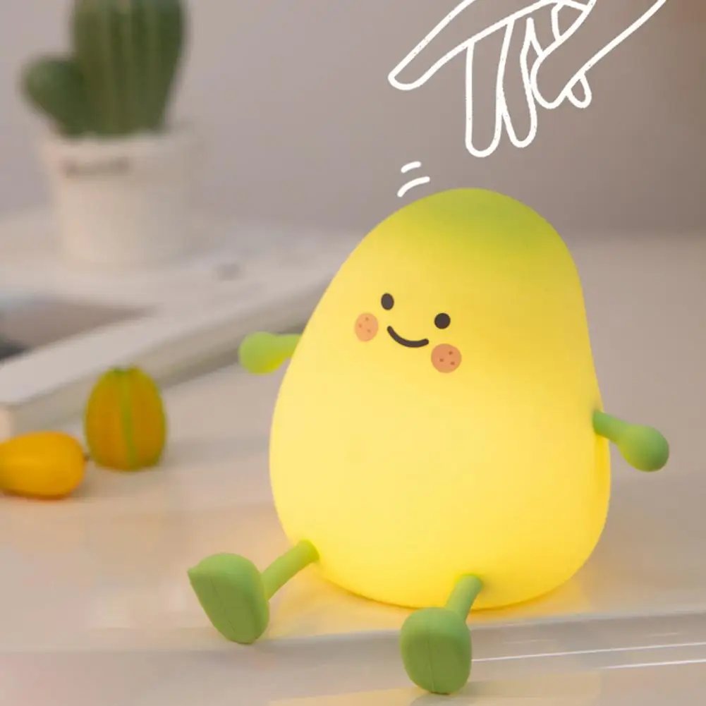

Silicone Night Light Cute Night Light Rechargeable Led Fruit Night Lamp with Phone Holder for Bedside Table Decoration High
