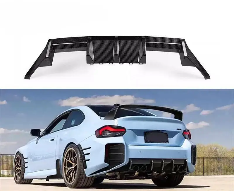 High Quality Wet Carbon Fiber Rear Spoiler Rear Bumper Side Spoiler MP Style Fits For BMW M2 M2C G87 2022 2023 2024