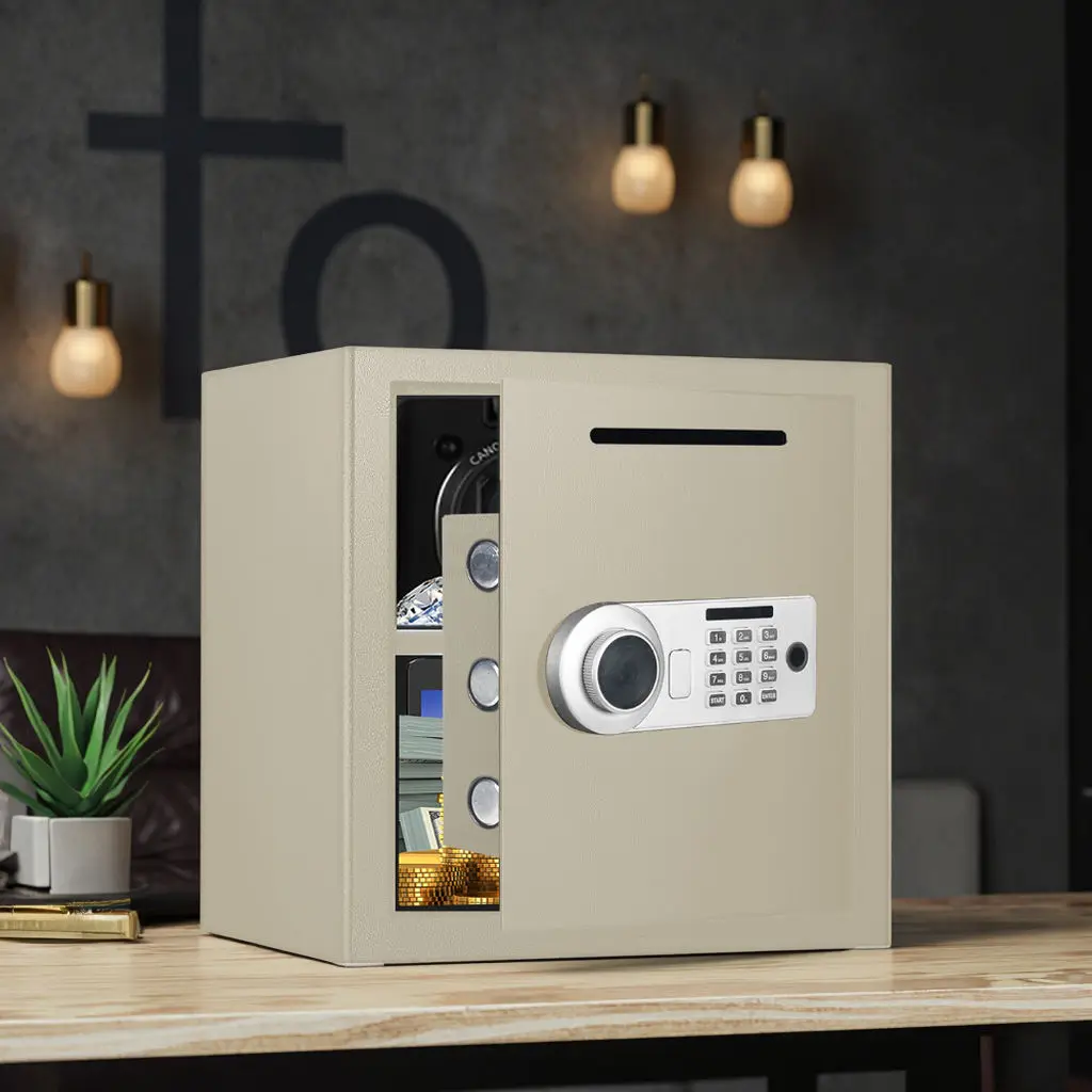 Caja de seguridad Digital de acero para el hogar, venta directa de fábrica, con Wifi y bloqueo de huellas dactilares, para almacenamiento doméstico, Al002-36