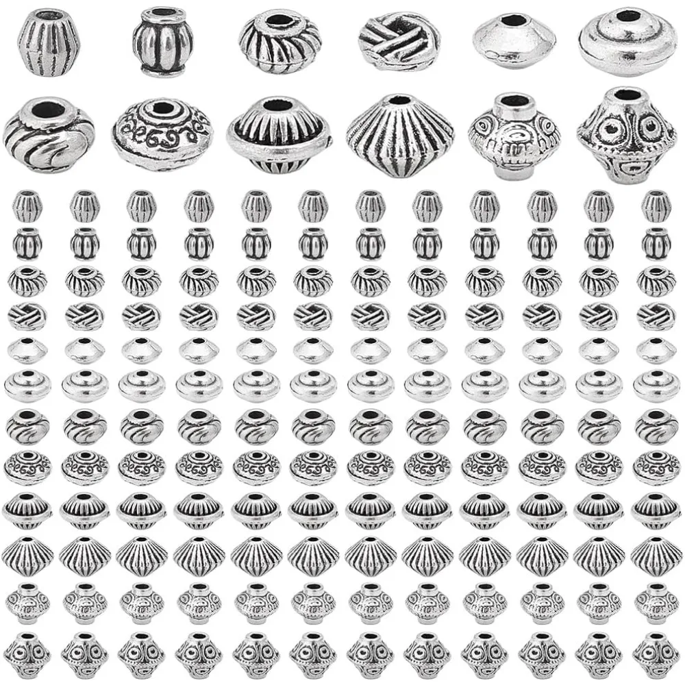 

460Pcs 12 Styles Spacer Beads Metal Spacer Beads Large Hole Loose Beads Craft Beads for Bracelet Necklace Earring Jewelry