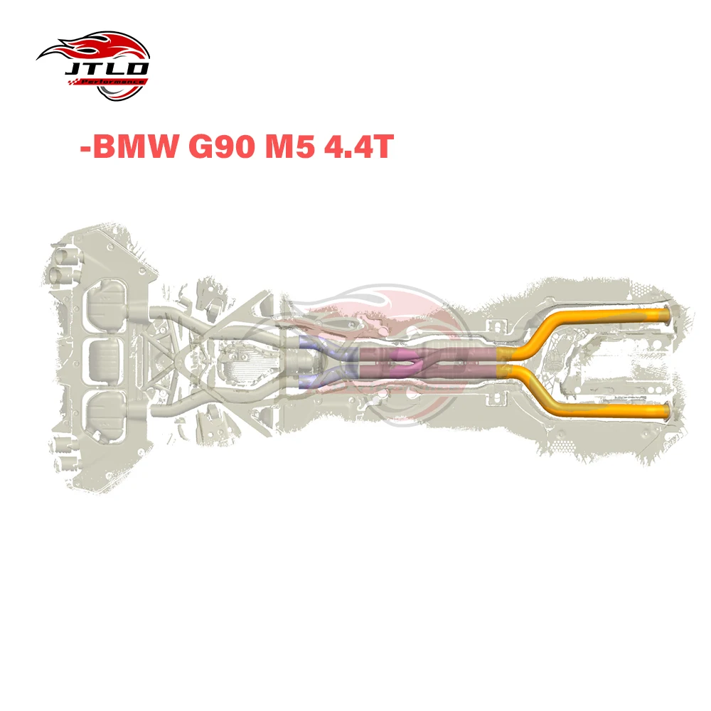 Picture 6: SS304 Stainless Steel 80mm Dual Mid Pipe For BMW M5 G90 V8 Turbo 2025-2026, High Flow Racing Link Pipe, Direct Fit
