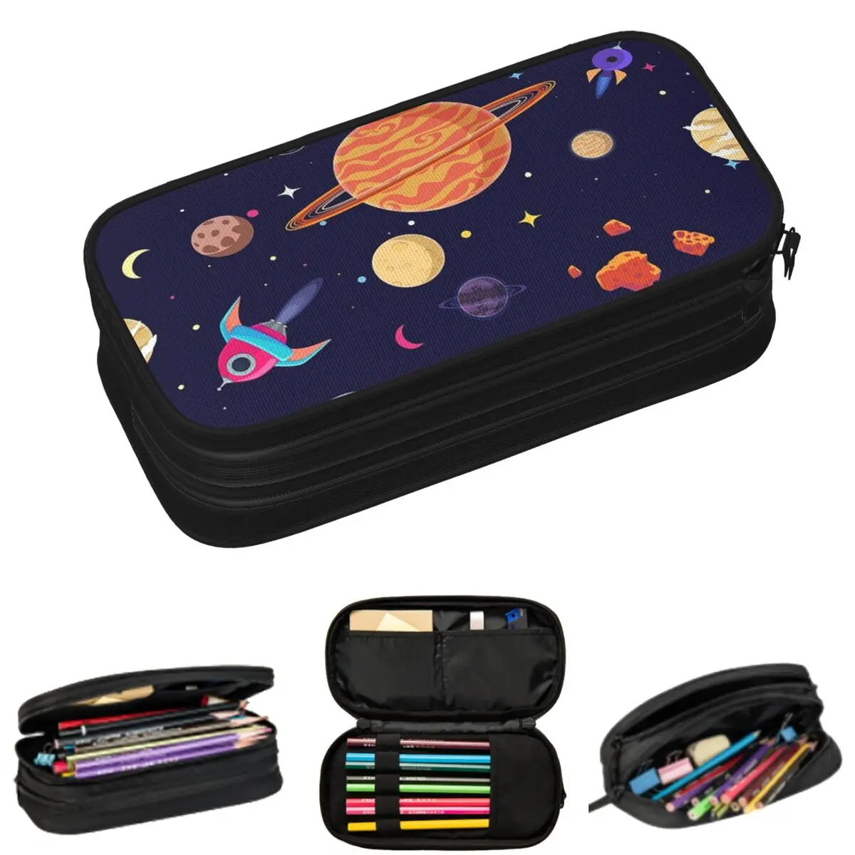 Solar System Pencil Case for Kids Gifts Pen Box Pencil Bag Stationery Supplies Pen Holder Bag