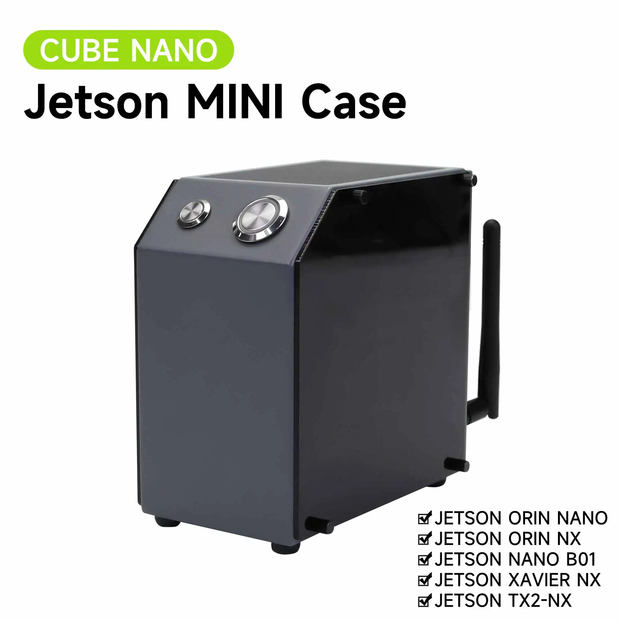 Jetson MINI Protective Case with OLED Cooling Fan RGB Colorful Light Bar Support Jetson NANO/Orin NANO/Orin NX/Xavier NX/TX2 NX