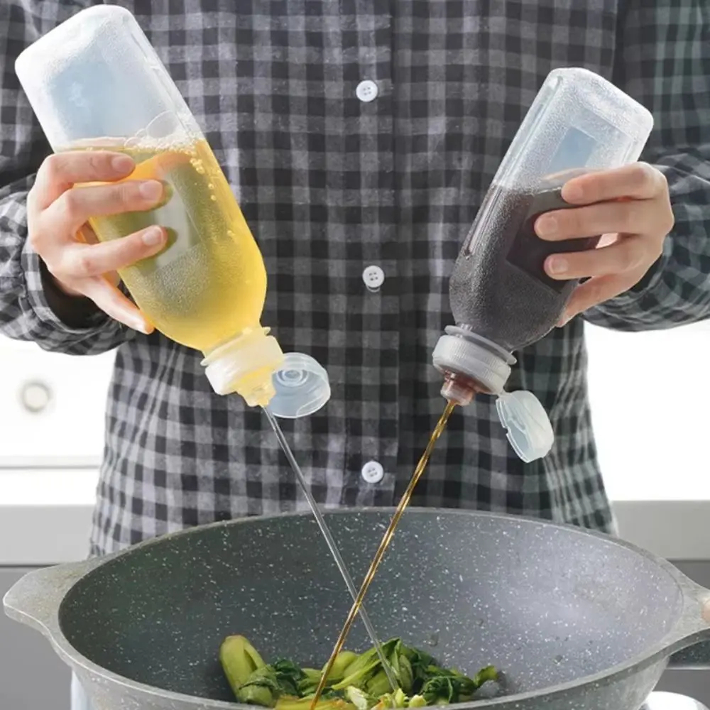 

5pcs Leak-proof Design Squeeze Oil Bottle Dispenser Mechanism Squeeze Operation Spray Bottle Dispenser Transparent Body