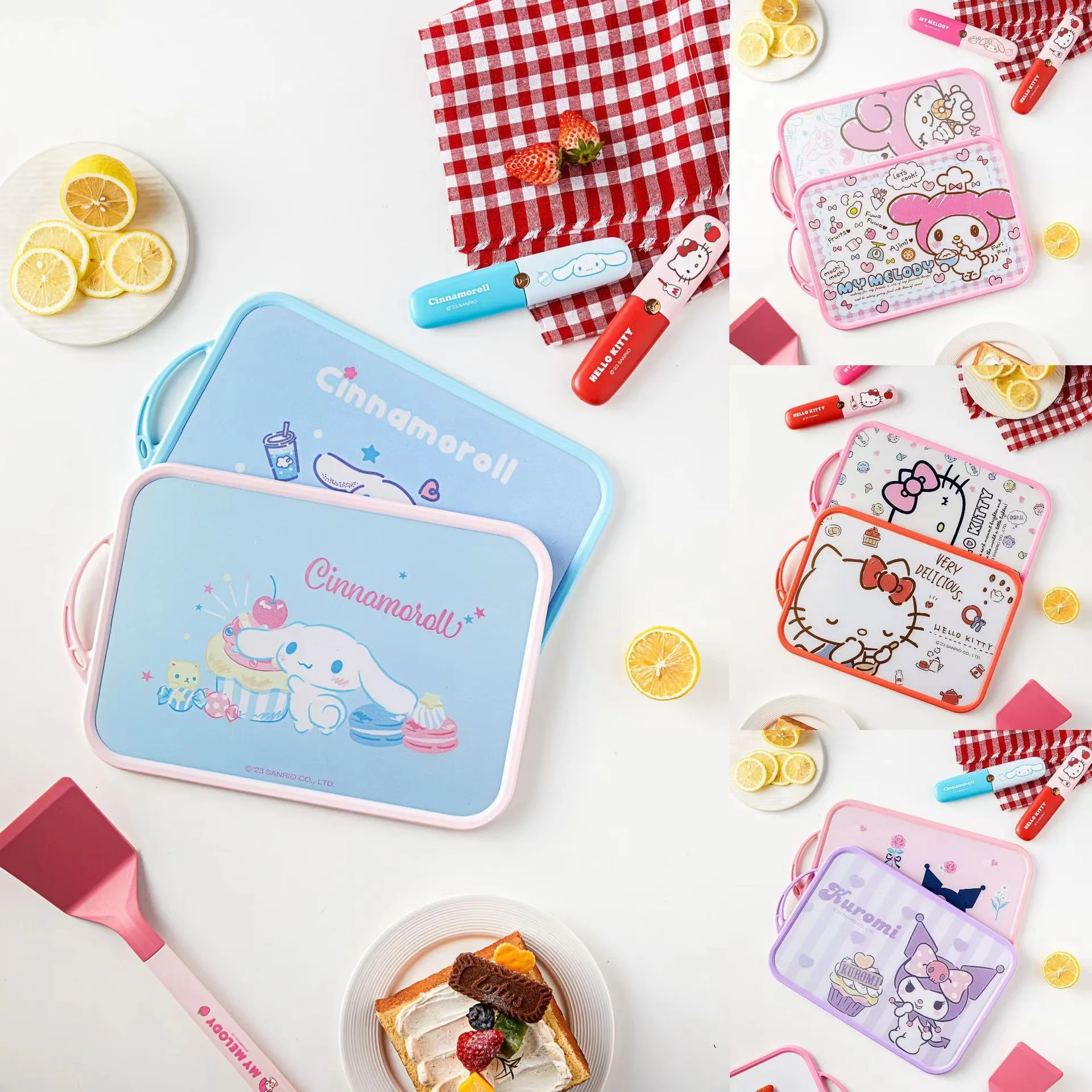 

Sanrio Kawaii Hello Kitty My Melody Cutting Board Kuromi Cinnamoroll Pp Picnic Camping Cutting Board Double-Sided Fruit Kid Gift