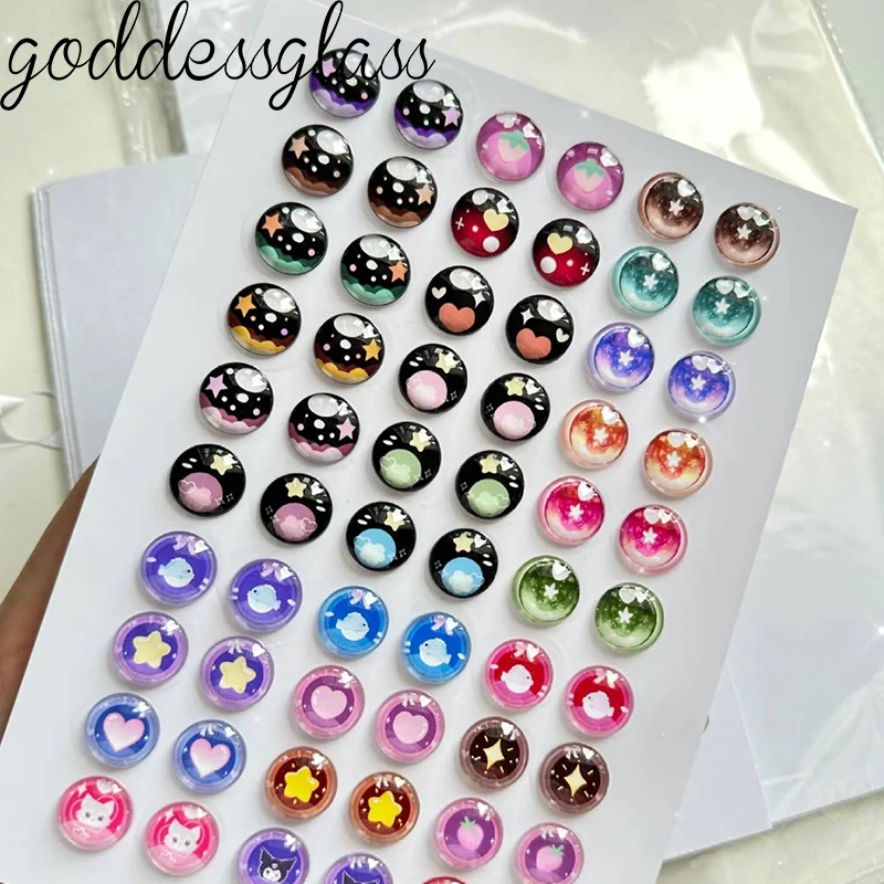 5pairs Round Glass Doll Animals Eyes artistic Pupils Cat Snake 10mm/12mm/14mm Round cabochon flat back Making findings Jewelry