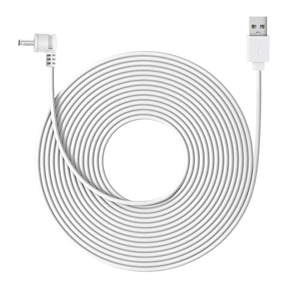 Long 7.6 Meter DC Charger Cable For Ring Camera Spotlight Up Cam Pro/ TPE IP65 Waterproof Continuous Power Supply