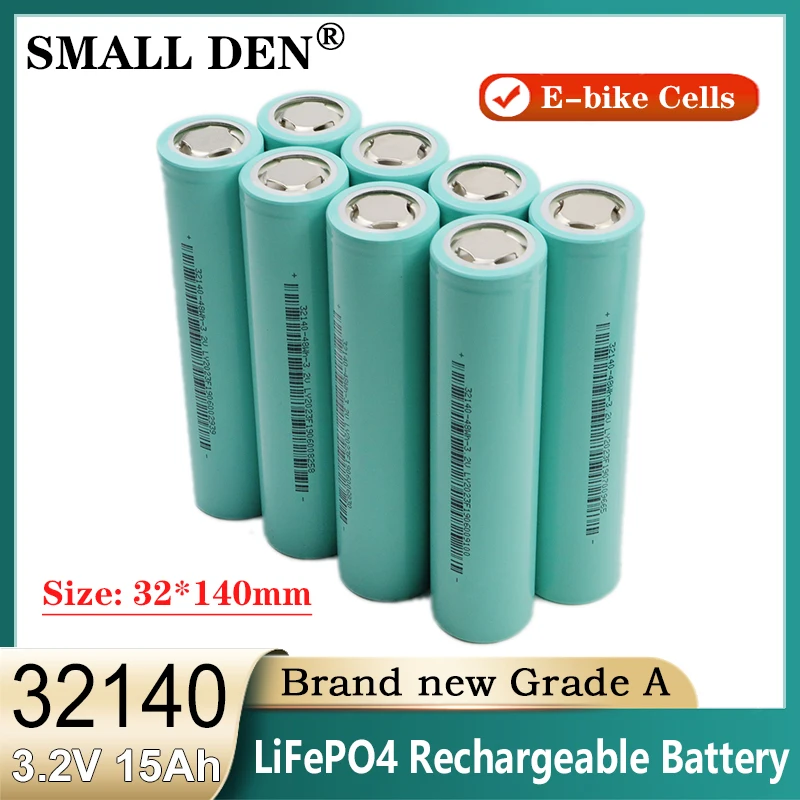 New 3.2V 32140 15Ah Lifepo4 Battery Grade A 5C High discharge DIY 12v 24v 48v E-car motorcycle scooter Solar Rechargeable Cells