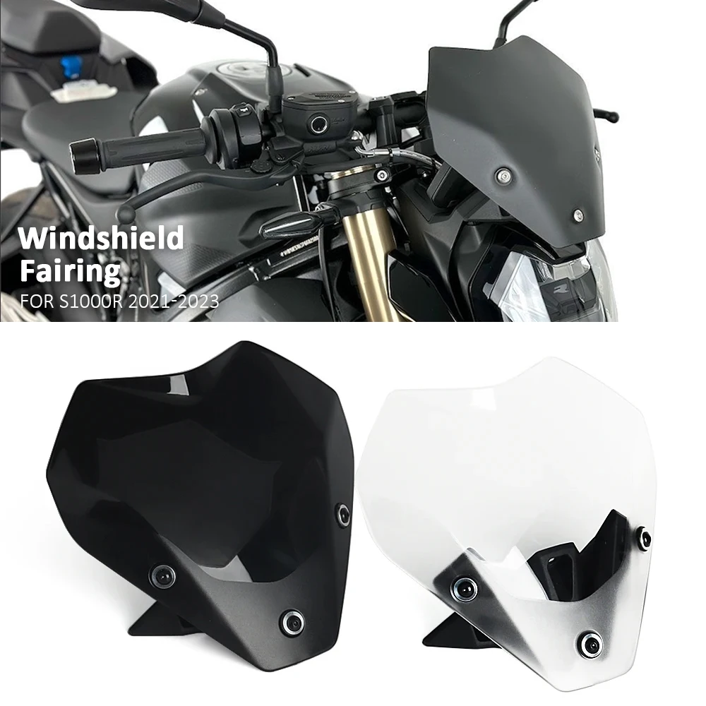 Motorcycle Front Windscreen Windshield Wind Glass Deflector Sun Visor For BMW S1000R S 1000R S 1000 R 2021 2022 2023