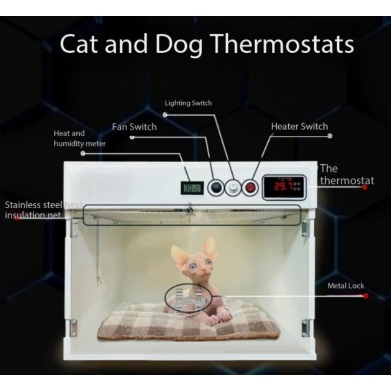 Smart Constant Temperature Cat House with Temp Control, Warm Pet Incubator for Newborn Kittens Puppies, Pet Villa