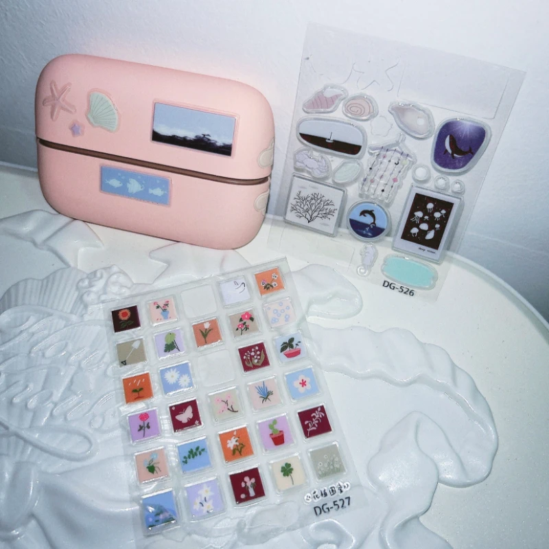 1pc Kawaii INS Ocean World 3D Jelly Stickers Large Pattern Student Stationery DIY Scrapbook Notebook Decals