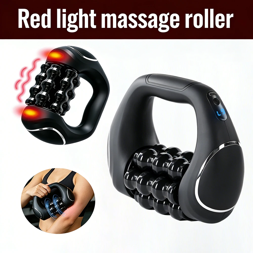 Muscle Roller Stick - جهاز تدليك بالضوء الأحمر، بكرة تدليك