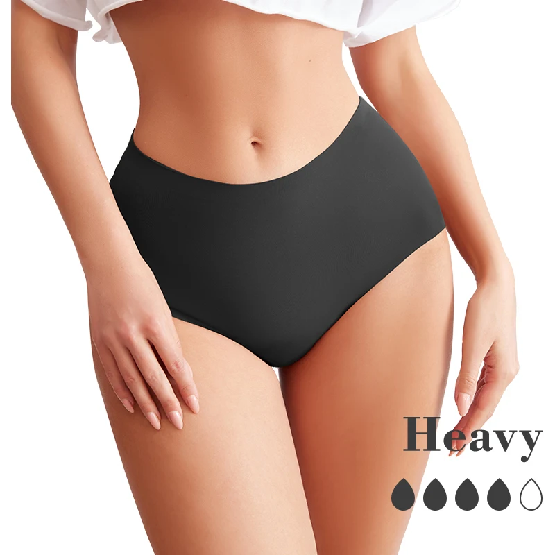Hot Sale Mid-Rise Seamless Menstrual Period Panties 4 Layers Absorbent Leak Proof Culotte Lengthened Menstrual Panties - Image 6