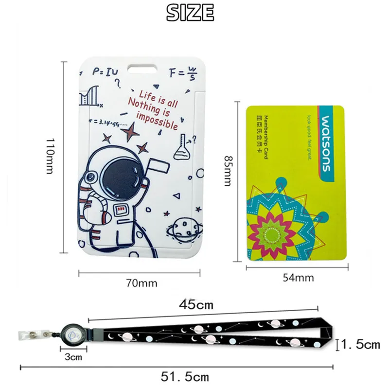 Carte de sécurité rétractable avec lanière