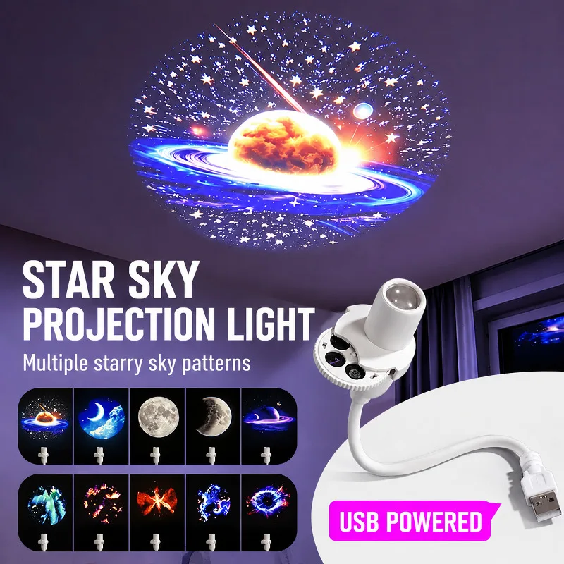 Star Projector Galaxy Projector Night Light Dreamy Starry Sky Projection Lamp For Bedroom Romantic Gift
