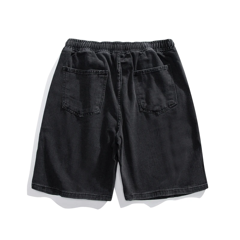 2024 Summer New Men\'s Baggy Straight Denim Shorts Korean Style Fashion Casual Loose Short Jeans Male Popular Streetwear