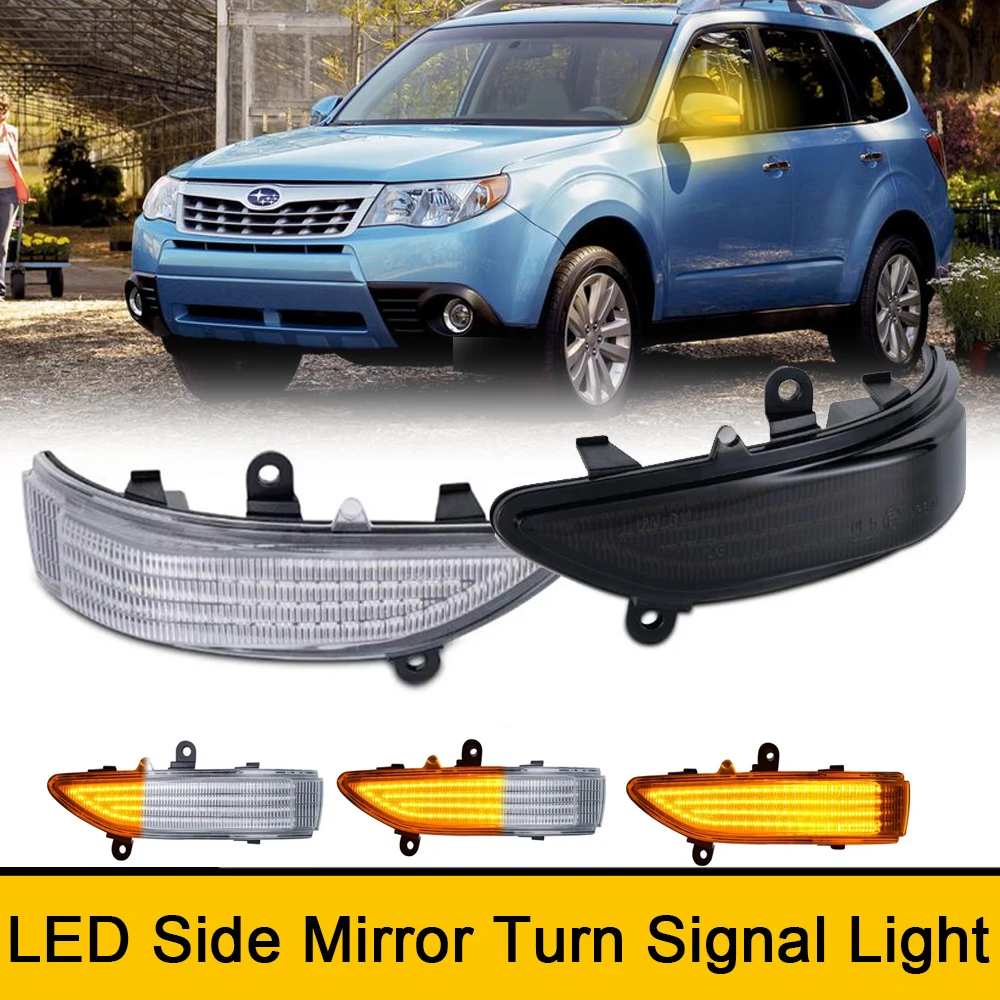 LED Flash Arrow Side Mirror Turn Signal Lights For Subaru Tribeca 08-14 Legacy Outback Forester Repeat Turn Signal Lights