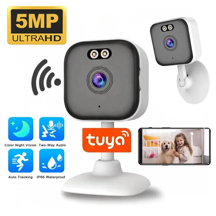 5MP Mini Security Camera Wireless WiFi Indoor Cam with Motion Detection, Smart Life Baby Monitor for Home Surveillance Tuya