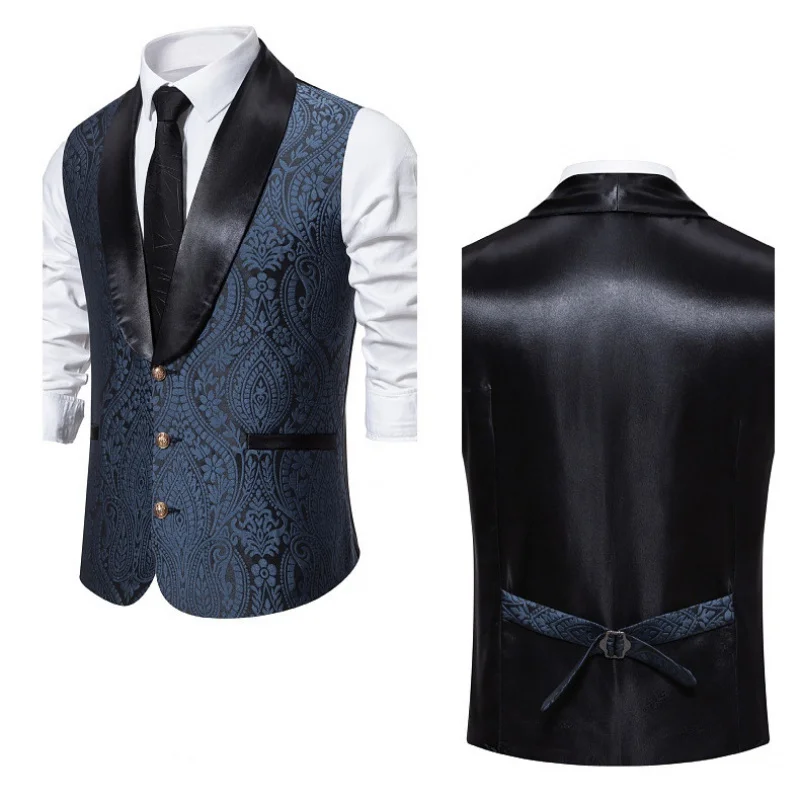 New Men's vest casual slim fit suit vest men's fashion business waistcoat holiday dress