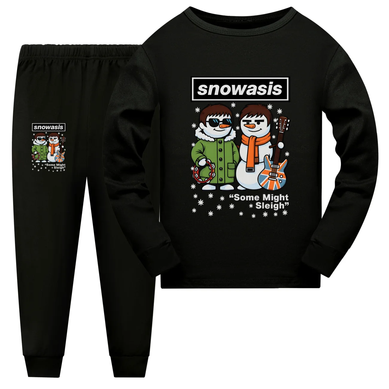 

Snowasis Some Might Sleigh 2PCs Pajamas Set Kids Cartoon Long Sleeve Tops With Pants Casual Sleepwear for Baby Girls Teen Boys