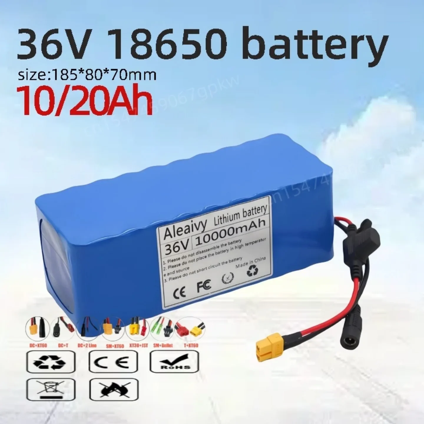 36V 10 -20Ah 10S4P Battery Pack 1000W High Power Battery 42V 14Ah Ebike Electric Bike Wiht BMS/30A Fuse + 42V 2A Charger