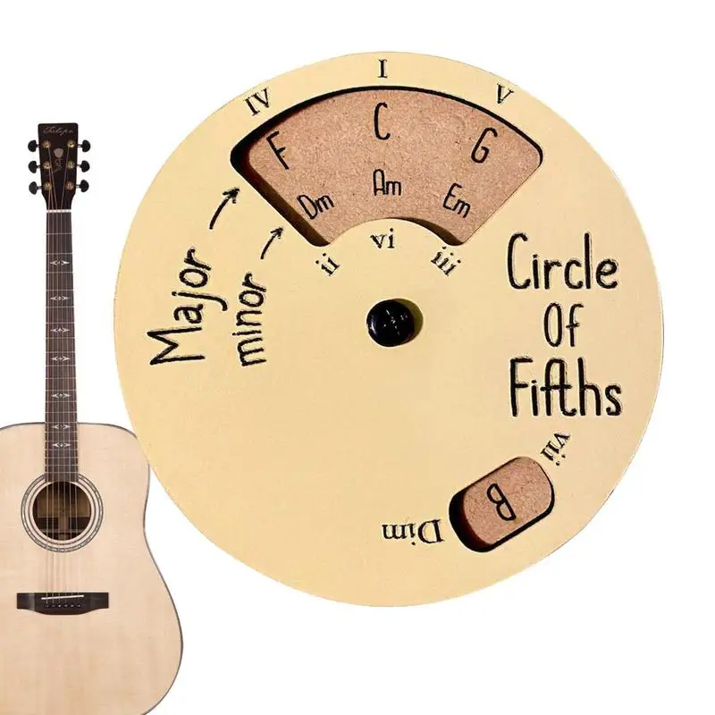 Circles Of Fifths Wheel Guitar Chord Wheel Wooden Melody Tool Musical Instruments And Accessories Chord Wheel For Musicians